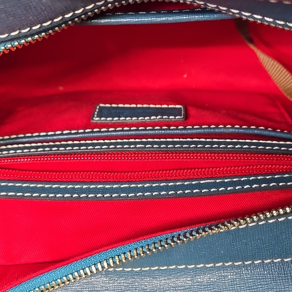 Dooney & Bourke Teal Blue Leather Satchel - Picture 5 of 9